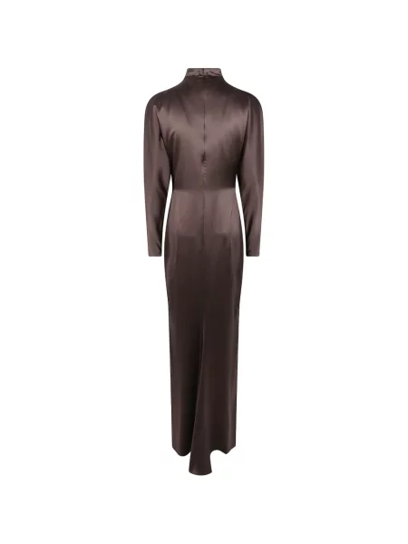 Lung rochie maxi Max Mara din satin maro