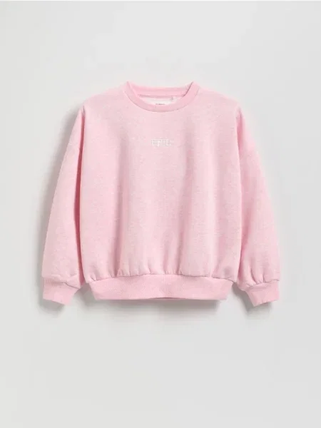 Reserved Hanorac cu text brodat roz