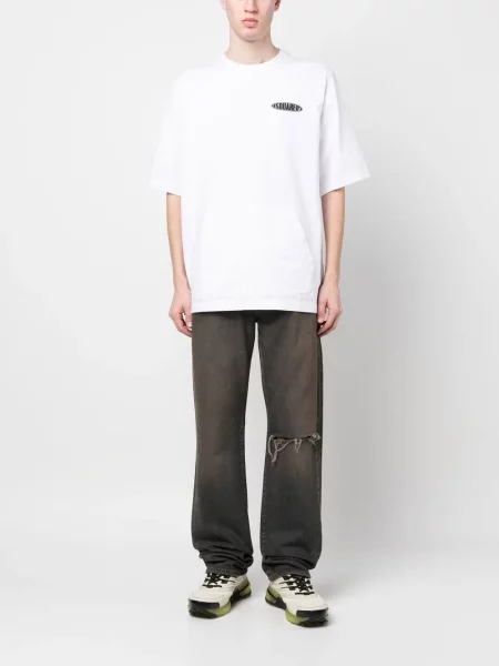 Raštuotas marškinėliai Dsquared2 balta