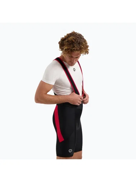 Rogelli Core Bib rövid férfi kerékpáros rövidnadrág fekete/piros Core Bib Short fekete