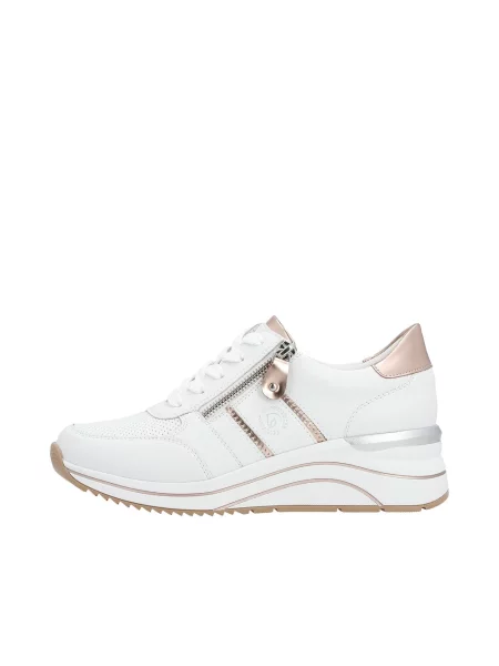 Sneakersy Remonte na koturnie białe