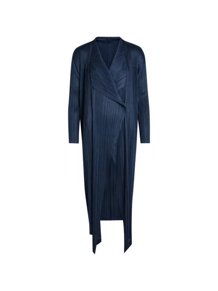 Palton Pleats Please Issey Miyake plisat albastru