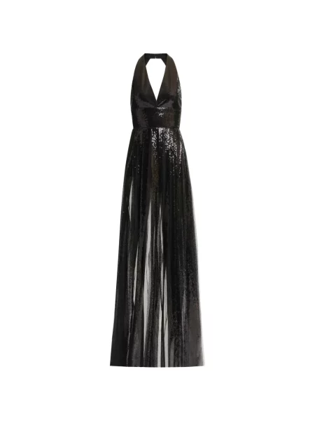 Rochie maxi Elie Saab cu paiete cu decolteu în V negru