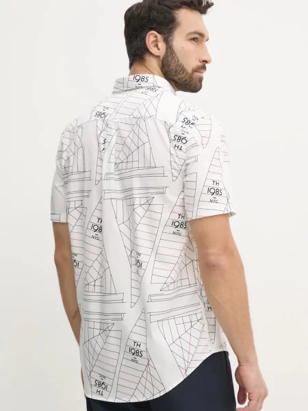 Košile Tommy Hilfiger regular s límečkem button-down bílá