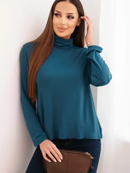 Bluză Kesi Włoski cu mâneci lungi lungă verde