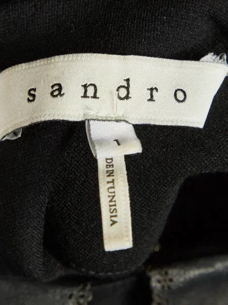 Rochie midi Sandro din jerseu negru