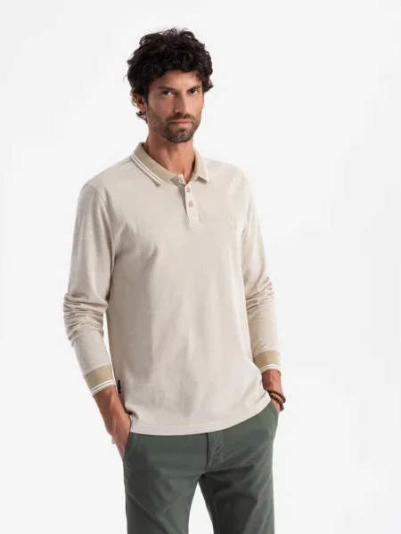 Polo Ombre cu broderie melange
