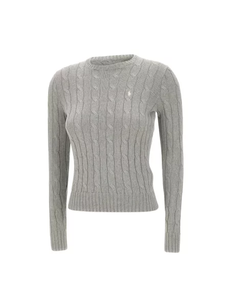 Sweter Polo Ralph Lauren z okrągłym dekoltem szary