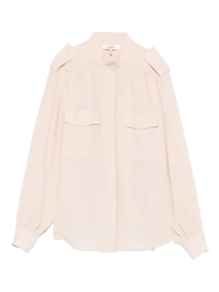 Cămașă Chloé de mătase roz