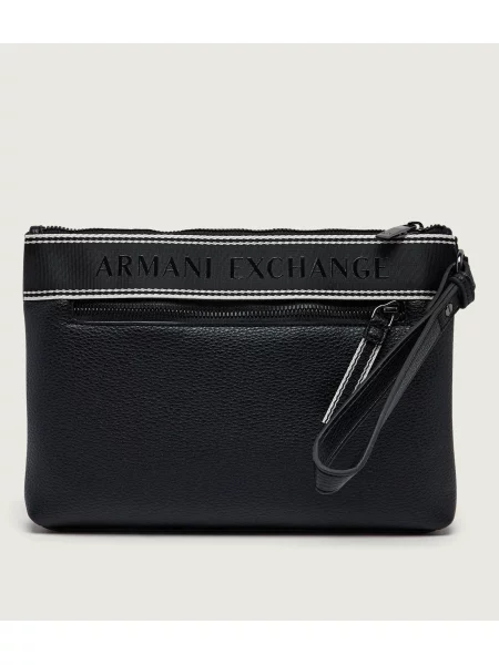Armani Exchange geantă mică pentru bărbați cu imitație de piele negru