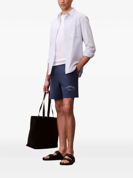 Шорти Calvin Klein с принт синьо