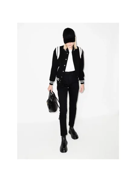 Kurtka bomber Saint Laurent wełniany czarny