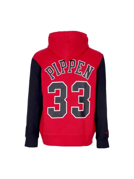 Bluza z kapturem Mitchell & Ness z kapturem polarowa czerwona