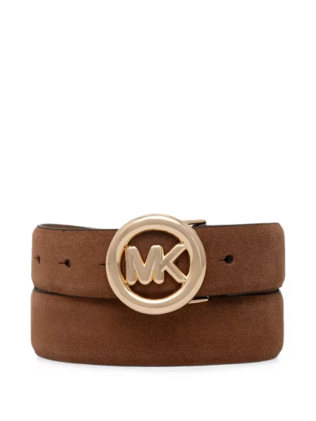 Curea Michael Michael Kors cu autograf cu model zebră maro