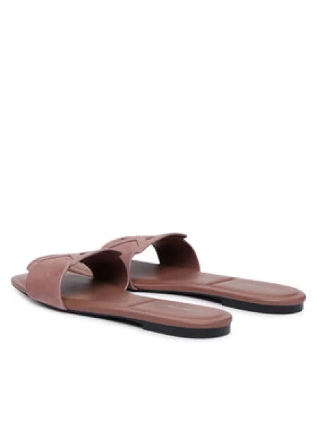 Calvin Klein Papucs Square Flat Sndl Embl Suede bézs