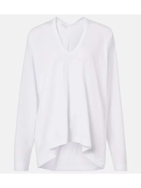 Tricou Dries Van Noten din jerseu alb