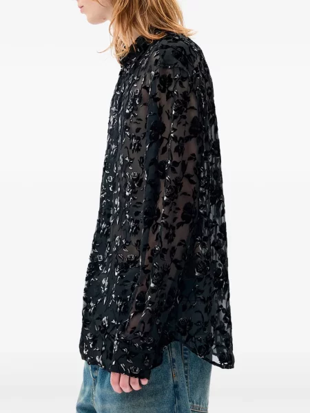 Cămașă Ann Demeulemeester cu model floral negru
