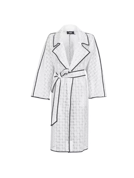Plašč Karl Lagerfeld z vezenjem s čipko bela