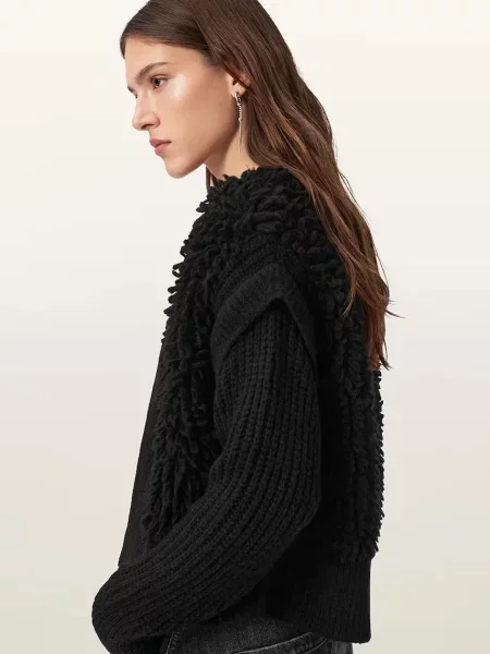 AllSaints cardigan din amestec de lână ELIAS negru