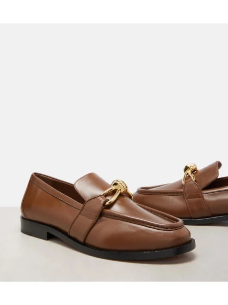 Pantofi loafer Bottega Veneta din piele maro