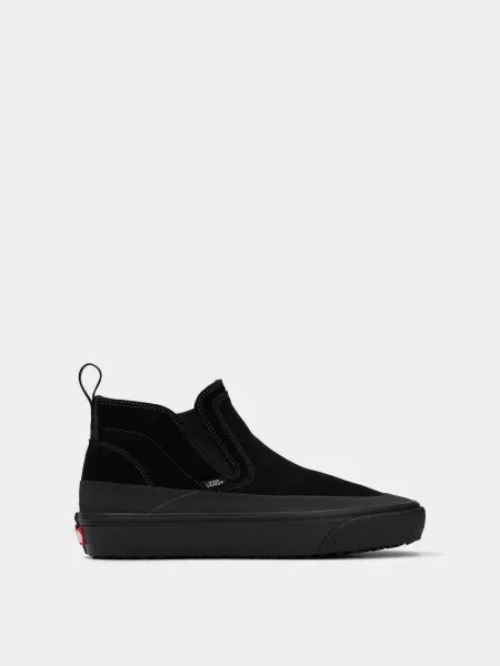 Замшевые утепленные ботинки Vans черные