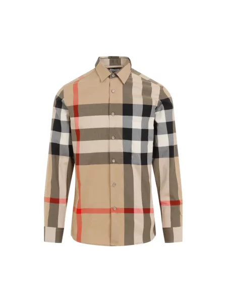 Koszula Burberry w kratę beżowa