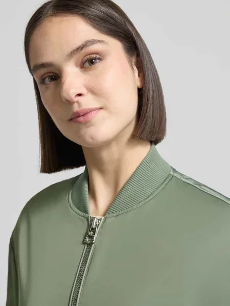 Płaszcz bluzon o kroju regular fit ze szkolnym kołnierzem Marc O'polo zielony
