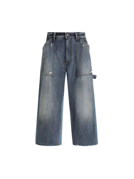 Jeansy Dolce And Gabbana o krotszym kroju niebieskie