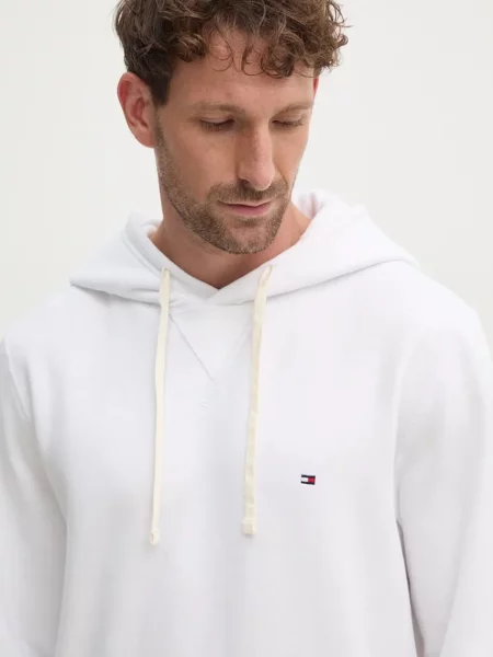 Суичър с качулка Tommy Hilfiger с качулка бяло