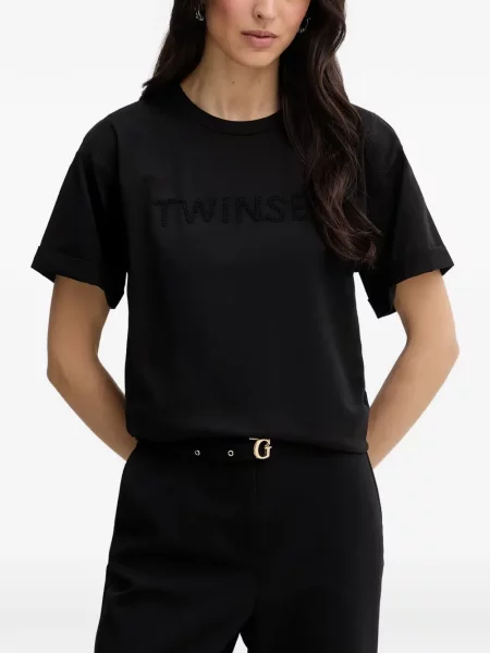 Tricou Twinset cu broderie negru