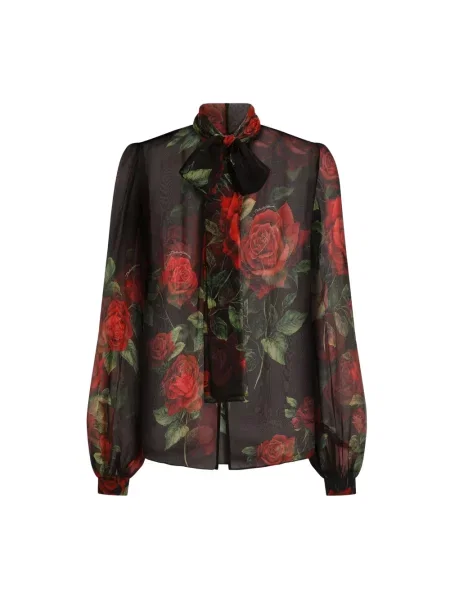 Bluzka Dolce And Gabbana szyfonowa różowa