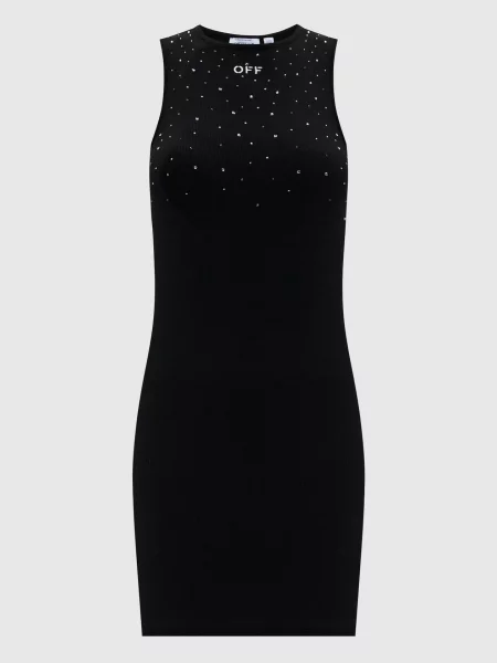 Сукня міні з кристалами Swarovski Off-white чорна