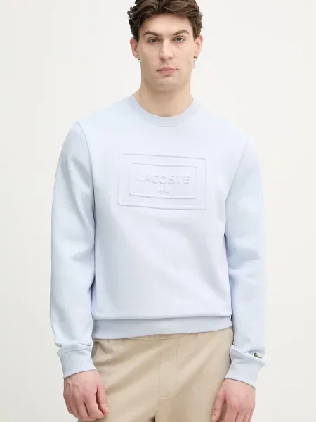 Lacoste pulover bombažen modra