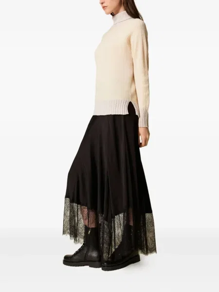Fusta maxi Twinset din dantelă negru