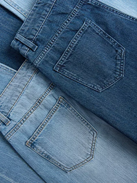 Reserved Джинси широкого крою з домішкою льону синій