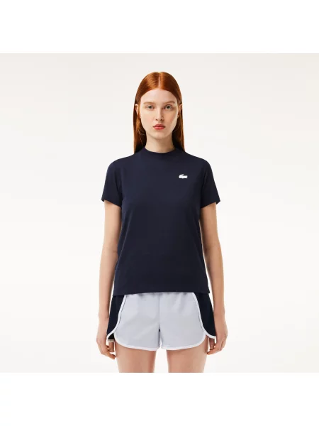 Lacoste Sportowa Koszulka Z Bawełny Technicznej Ultra Dry granatowa