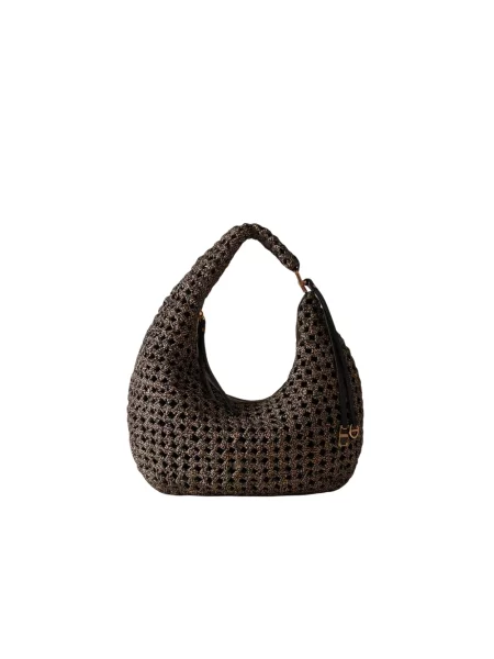 Torebka hobo Borbonese skórzana brązowa