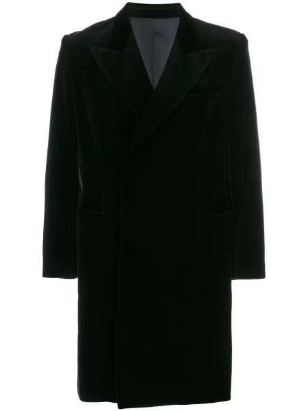 Sametový kabát Jean Paul Gaultier Pre-owned po kolena černý