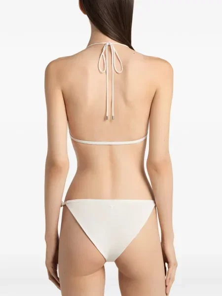 Stroj kąpielowy dwuczęściowy Courreges na sprzączkę biały