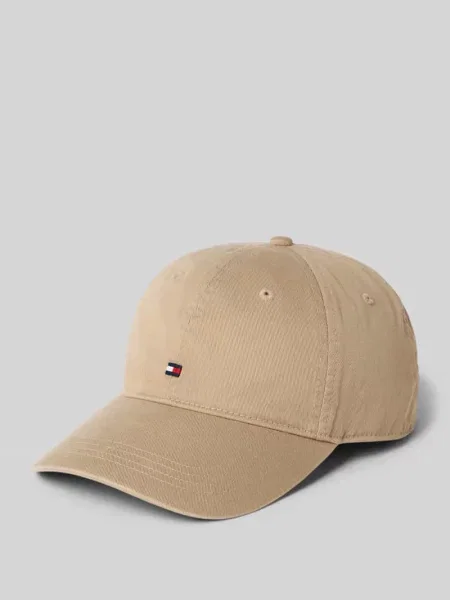 Czapka z daszkiem z czystej bawełny Tommy Hilfiger beżowa