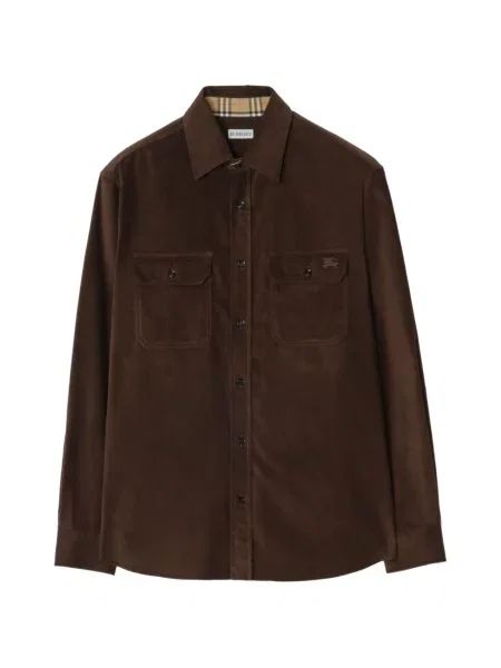 Cămașă Burberry de catifea cord maro