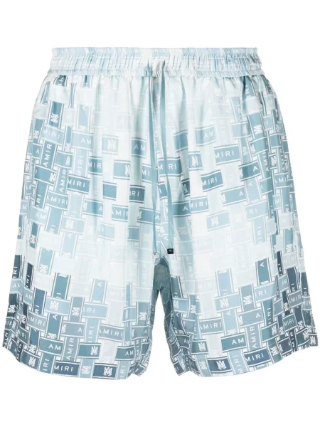 Pantaloni scurți Amiri de mătase albastru