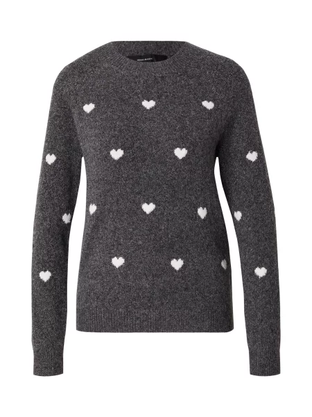 VERO MODA Pulover VMDOFFY INTARSIA gri amestecat alb