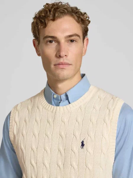 Bezrękawnik o kroju regular fit z czystej bawełny Polo Ralph Lauren beżowa