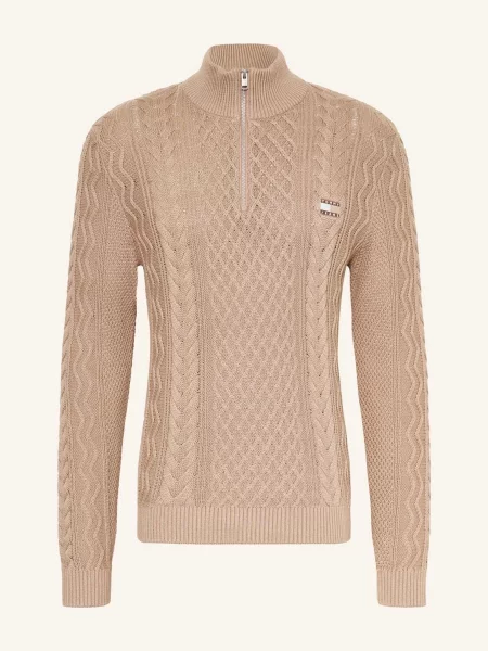 Tommy Jeans Sweter Typu Troyer beige beżowy