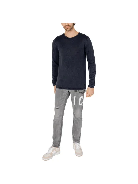 JACK & JONES Sveter Leo námornícka modrá