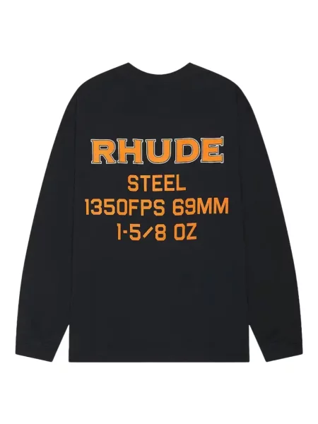 Tricou Rhude cu imagine lung negru