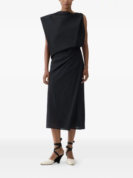 Rochie midi Jacquemus drapată până la genunchi de costum negru