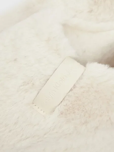 Меховые тапочки Calvin Klein белые
