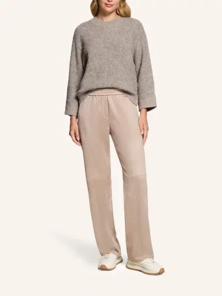 Betty&Co Sweter Z Dzianiny Z Ściągaczami beige beżowy